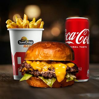 BIG double+ pomfrit + Coca cola 0.33l