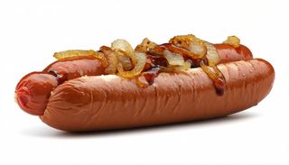 Hot dog i cebula karmelizowana