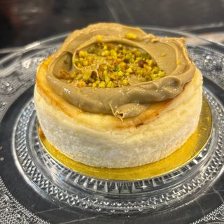 Tarta queso artesana , pistacho 