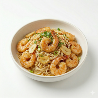 Fideos con ajogamba (蒜蓉粉丝虾)