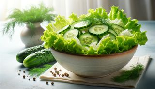 Salată iceberg cu castraveți și mărar