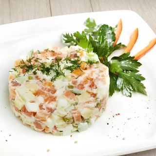 "Оливье" с семгой