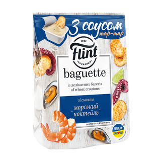 Сухарі Flint Багет Морський Коктель З Соусом 55г