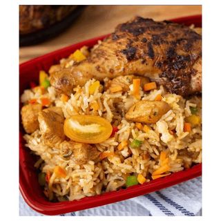 Mixed Veggies Chicken Fried Rice & Chicken Lap