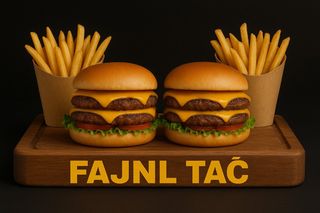 2x Double burger & 2x Pomfrit