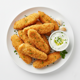 Gujoane de pui cu sos de usturoi