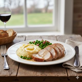 Свинско с грах и картофи