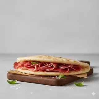 Piada con prosciutto crudo