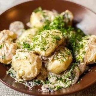 Галушки з мясом