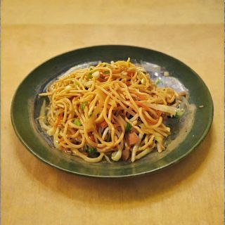 43-Спагети с три вида месо, китайски гъби и бамбук (700г)