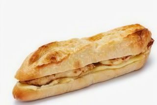 48. Bocadillo Caliente De Jamón York Con Lechuga