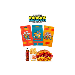 Menu de Verão Duo Bacon Cheddar Frango com Toalha Minions