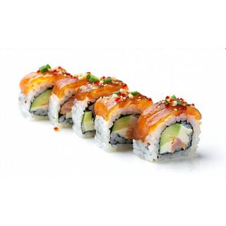 285.Uramaki Salmón, Aguacate y Tempura(8uds.)