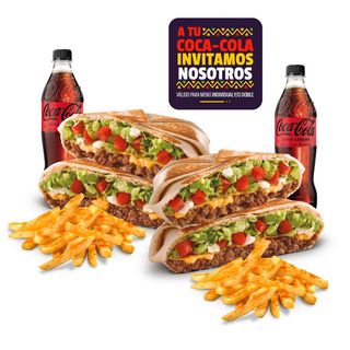 Menú Coca-Cola Crunchywrap para 2.