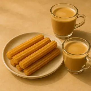 Churros (6 uds.) + 2 cafés 