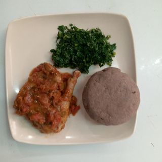 Chicken Wet Fry with Brown Ugali