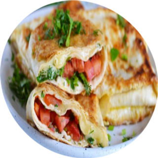 Сулугуні в лаваші з томатами та зеленню