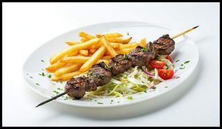 Goat's meat + chips + soda