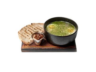 Бульон з домашньої курки, локшиною та курячим паштетом (450g)