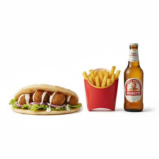 Piadina falafel e patatine piccole + Moretti 33 cl