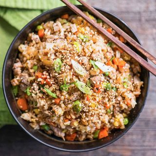 pork and cashew nuts fried rice