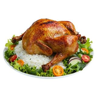 2 Pollo A L'Ast Entero Con Arroz Y Ensalada Verde