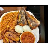 Village rice, Plantain, egg and panla