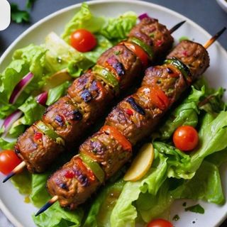 Seekh kebab (frango picado assado)