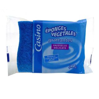 Eponges végétales grattantes vaisselle délicate x2 - CASINO