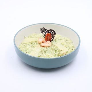 Risotto Pesto e Gamberi