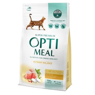 OptiMeal  для дорослих котів курка 0.7 кг