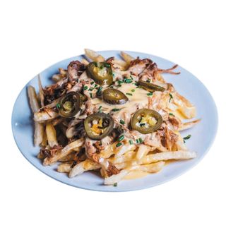 Пържени картофи с дърпано телешко