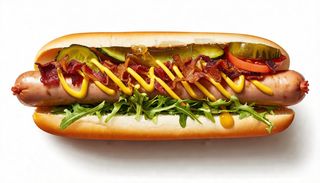 Hot dog z białą kiełbasą