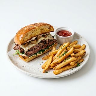 Beef Sandwich with Fries