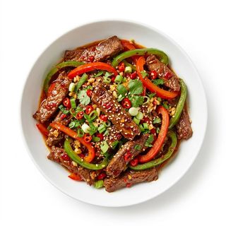 Ternera Picante Con Pimientos