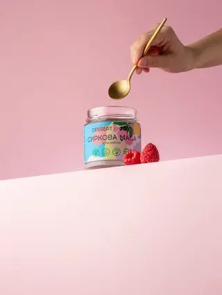 Десерт сиркова маса з малиною (200г)