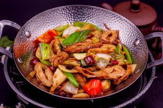 Scodella piccante di intestino di maiale/干锅肥肠
