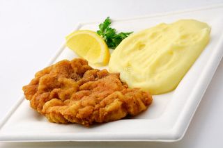 Escalope de lomo de cerdo con patatas Fritas o Pure de Patatas