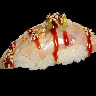 176.Nigiri suzuki flambè
