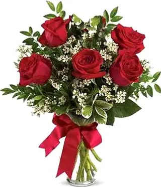 Bouquet 5 rose rosse