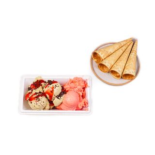 Box 500 ml + 4 małe wafelki GRATIS