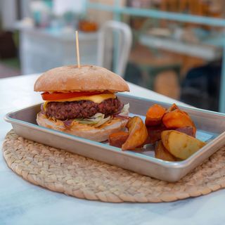 Vegan Burguer de proteína de guisantes y remolacha