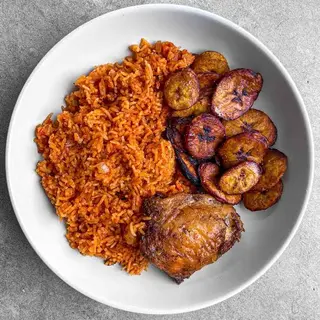 Jollof Rice + Chicken + Fried Plantain