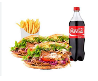 Súper oferta 2 uds. pita kebab + patatas