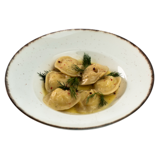 Pierogi z wędzonym pstrągiem