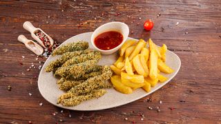 Crispy cu spanac și usturoi cu cartofi