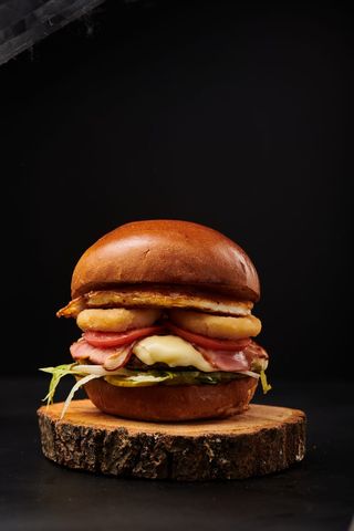 Eggbert with fries and sos burgatore