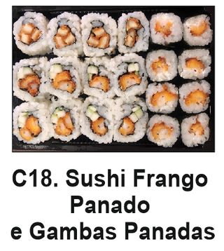 C18. Sushi Frango Panado e Gambas Panadas