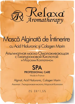 Мască Alginată de întinerire cu acid hialuronic şi colagen marin