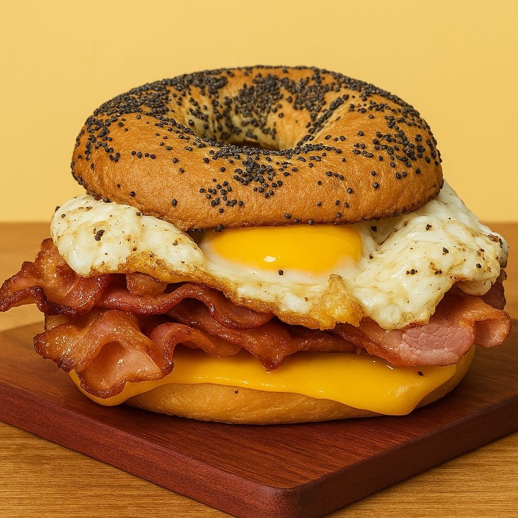 Bagel Huevo y bacon